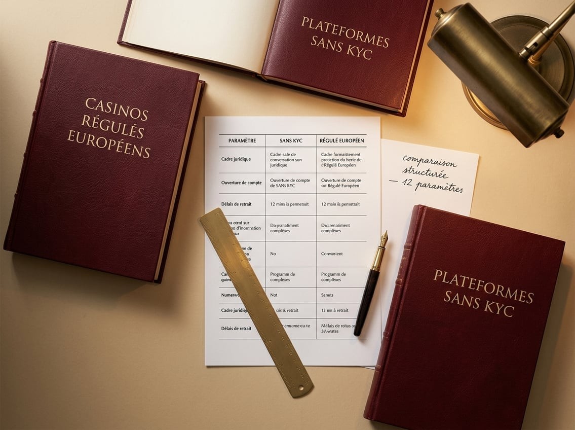 Vue en plongée d'un bureau universitaire avec deux ouvrages ouverts côte à côte, comparateur de documents, stylo plume et notes manuscrites en français